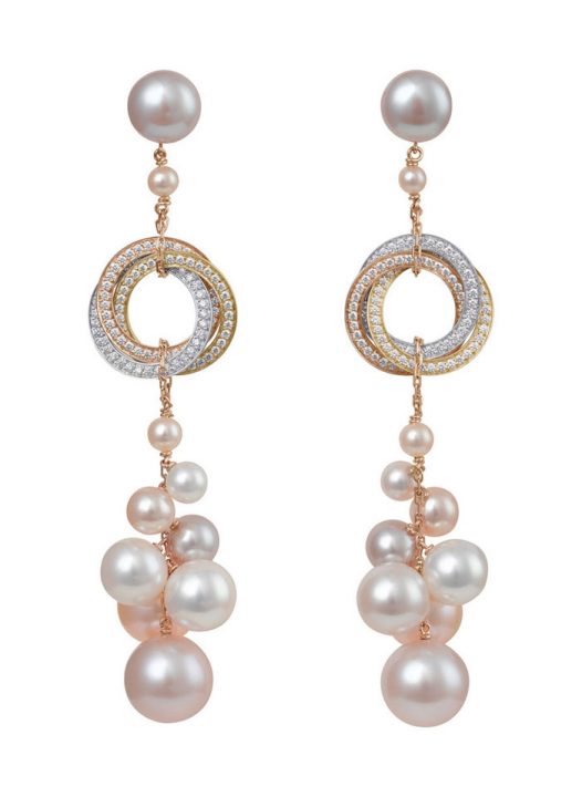 Cartier Trinity pearls pendant earrings