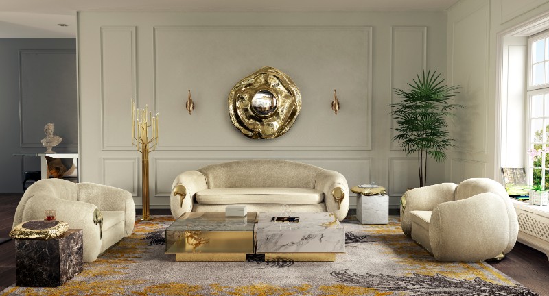 Luxury Living Room With Unique Furniture Pieces